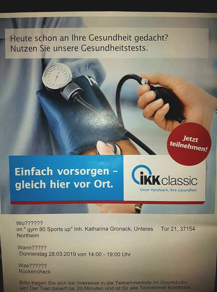 IKK Sonderveranstaltung Rücken-Check
